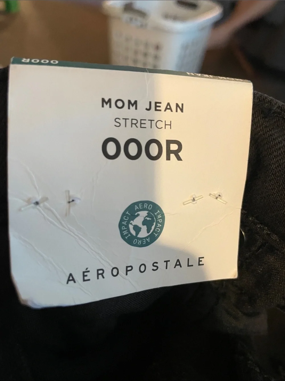 Aeropostale Mom Jeans Black Distressed Sz 000R